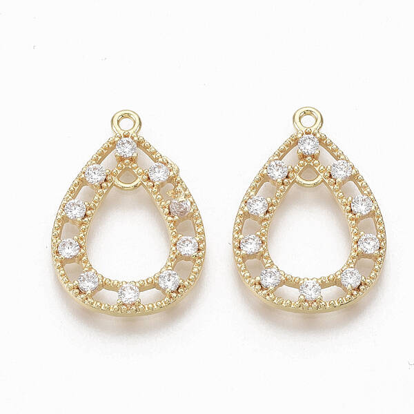 Brass Micro Pave Clear Cubic Zirconia Links