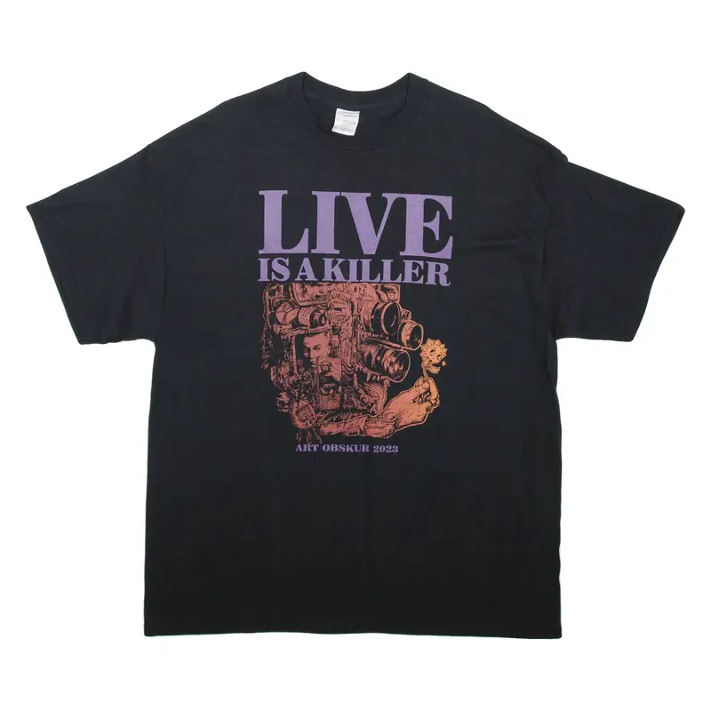 GILDAN Live Is A Killer Mens T-Shirt Black XL