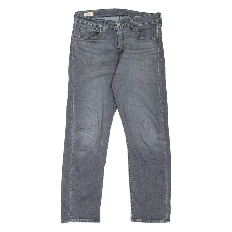 LEVI'S 502 Jeans BIG E Mens Grey Regular Tapered Stone Wash W32 L30