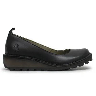 Fly London MEWI121FLY Rug Leather Women's Comfort Shoes - Black - Size:US 6-6.5 Women