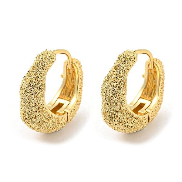 Rack Plating Brass Textured Hoop Earrings