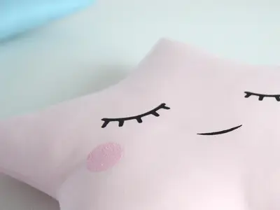 Star Pillow (3 colors) with Glitter Cheeks