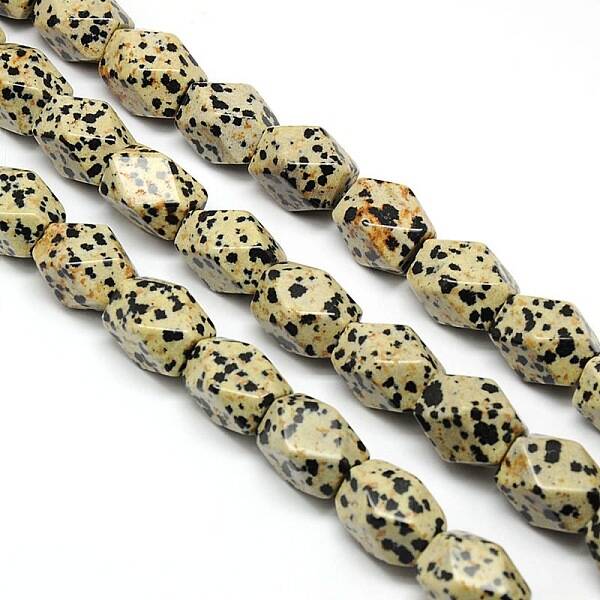 Natural Dalmatian Jasper Faceted Rhombus Beads Strands