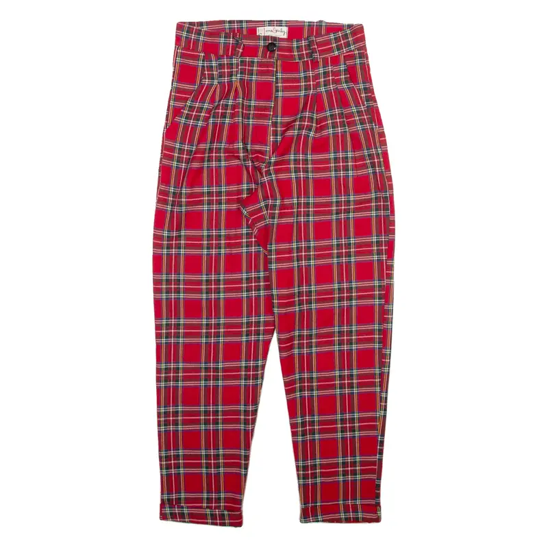 ONE AND ONLY Womens Trousers Red Relaxed Tapered Viscose W26 L25