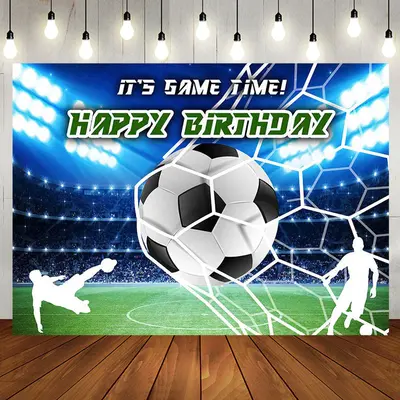 Spotlight Football Field Happy Birthday Backdrop - Aperturee