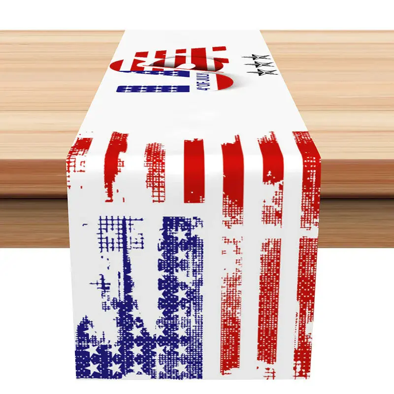 Retro USA Flag Table Runner For Independence Day - Aperturee