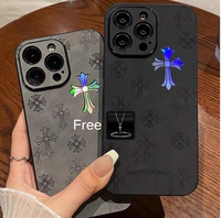 [Gift rings and bracelets]For iPhone 16/15/14/13/12/11 Pro Max gradient laser illuminated cross anti drop phone case,For iPho...