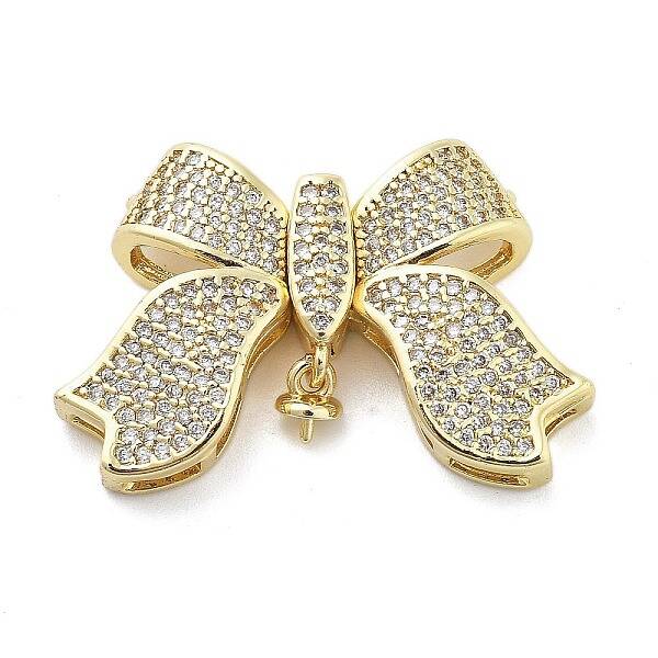 Brass Micro Pave Clear Cubic Zirconia Fold Over Clasps