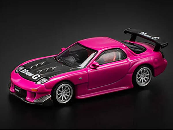 Mazda RX-7 Widebody RHD (Right Hand Drive) Pink with Carbon Hood \