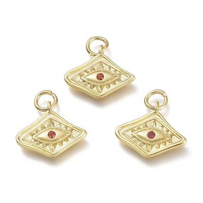 Brass Micro Pave Cubic Zirconia Pendants