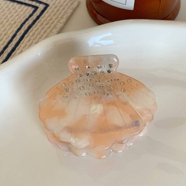Shell Shape Cellulose Acetate(Resin) Claw Hair Clips