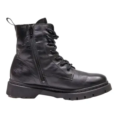 TAMARIS Lace-Up Boots Black Leather Womens UK 4