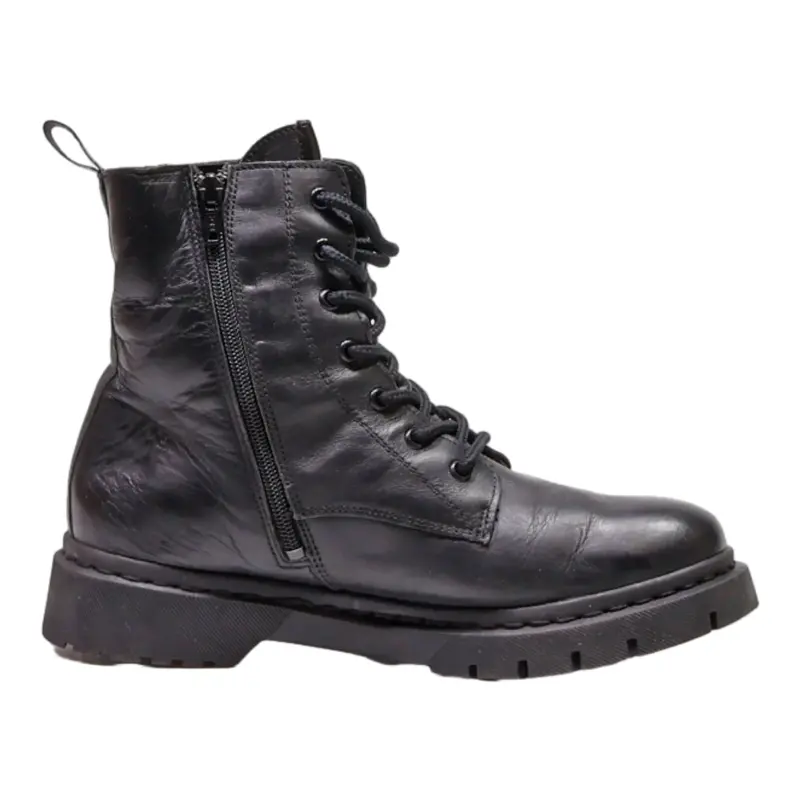 TAMARIS Lace-Up Boots Black Leather Womens UK 4