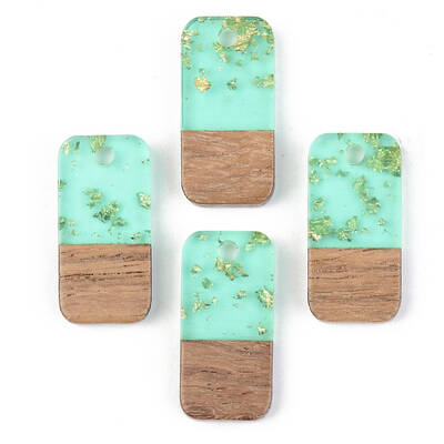 Transparent Resin & Walnut Wood Pendants