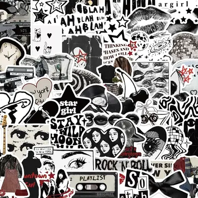 Abstract Art Sticker, 50pcs/1000pcs Creative Modern Wind Decorative Sticker, Funny Stickers, DIY Decals for Water Bottle, Scr...