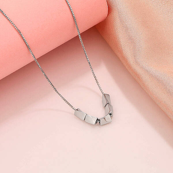 925 Sterling Silver Twist Triangle Pendant Women's Necklaces