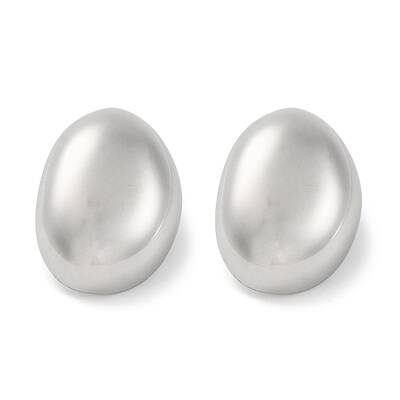 304 Stainless Steel Oval Stud Earrings