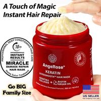 AngeRose Hair Care Set: Collagen & Keratin Hair Mask, Vitamin Hair Serum - Enriched with Argan and Jojoba Oils, Vitamins A, E...