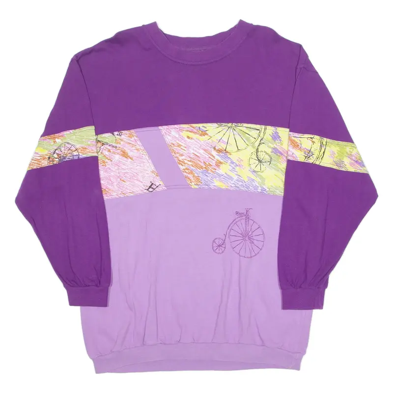 CRANE SPORTS Colourblock Bike Mens Sweatshirt Purple XL