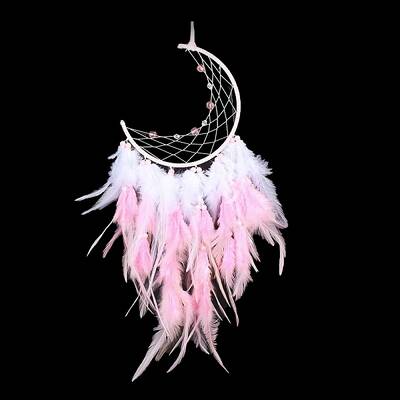 Iron Woven Web/Net with Feather Pendant Decorations