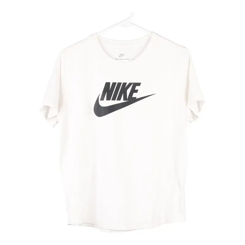 Nike Spellout T-Shirt - Medium White Cotton