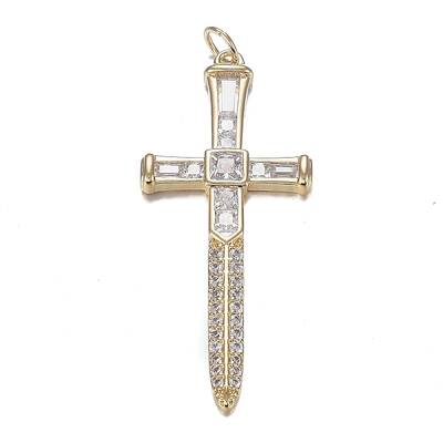 Brass Micro Clear Cubic Zirconia Pendants
