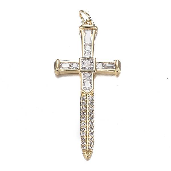Brass Micro Clear Cubic Zirconia Pendants