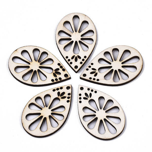 Unfinished Natural Poplar Wood Pendants
