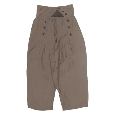 Trousers Brown Relaxed Straight Viscose Womens W26 L23