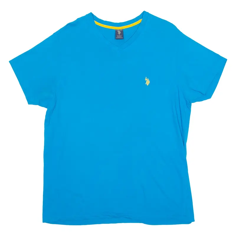 U.S. POLO ASSN Mens T-Shirt Blue V-Neck L