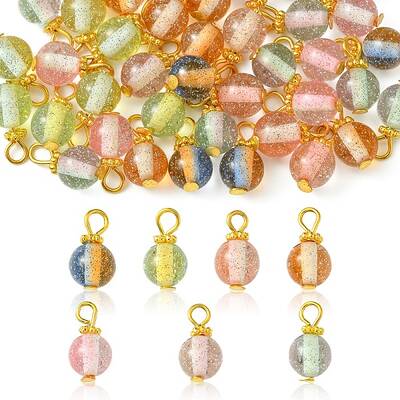 40Pcs Gradient Color Resin Pendants