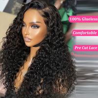 Ready To Wear 30 32 Inch Glueless Wig Curly 5x5 6x4 4x6 HD Transparent Lace Front Wig For Women Brazilian Human Hair Wig Deep...