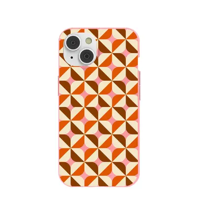 Bubblegum Pink Groovy Tiles iPhone 14/16e Case