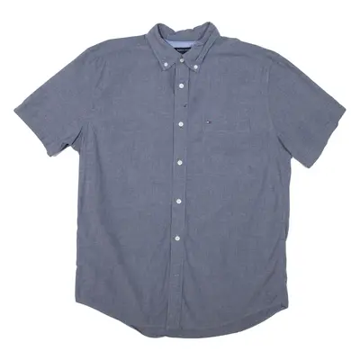 TOMMY HILFIGER Mens Plain Shirt Blue L