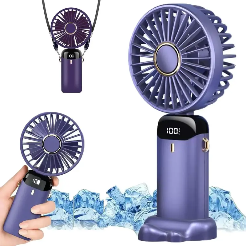 3-in-1 Hand Fan, 4000mAh Portable Fan - Mini, Foldable, USB Rechargeable - Perfect for Travel, Outdoors & Summer