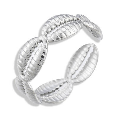 304 Stainless Steel Shell Wrap Open Cuff Ring for Women