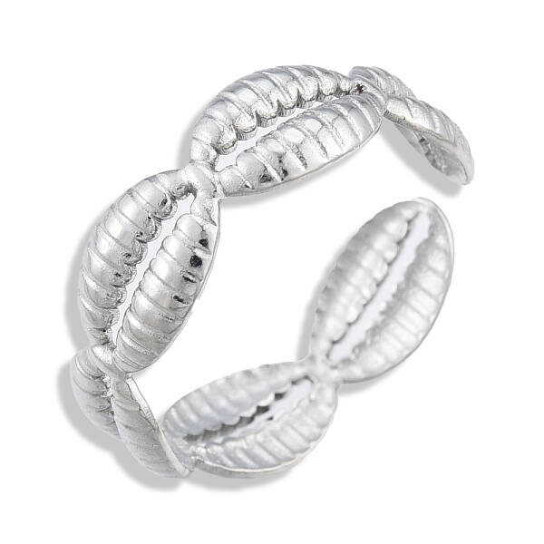 304 Stainless Steel Shell Wrap Open Cuff Ring for Women