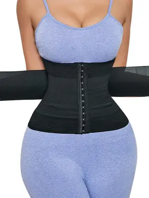 Women's Adjustable Hook & Eye Waist Trainer, Basic Solid Color Tummy Control Shaper for Daily Use, Back To School Fall Wear, ...