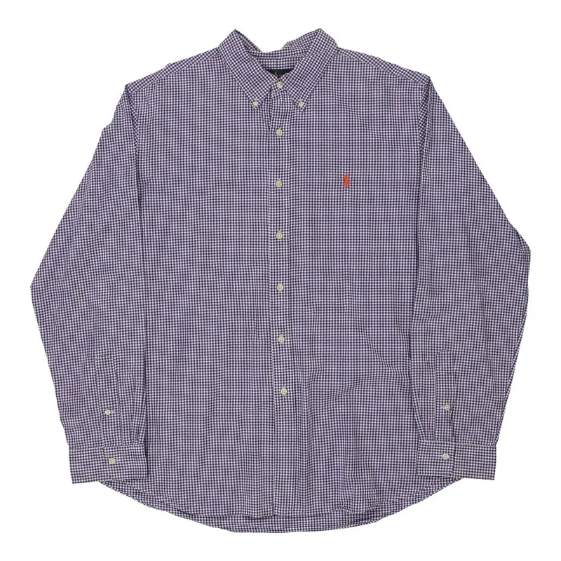 Ralph Lauren Checked Shirt - Large Purple Cotton