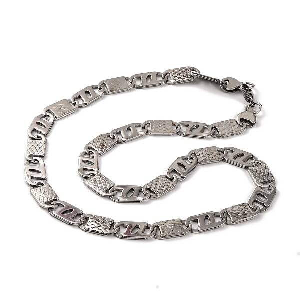 201 Stainless Steel Oval Mariner Link Chain Necklace