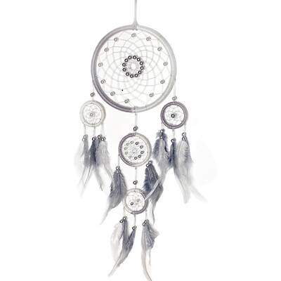 Woolen Yarn Woven Net/Web with Feather Pendant Decorations