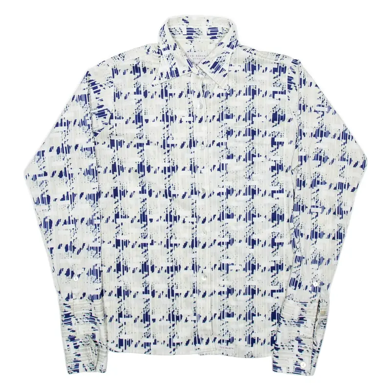 TED BAKER Womens Shirt Blue Geometric Long Sleeve M