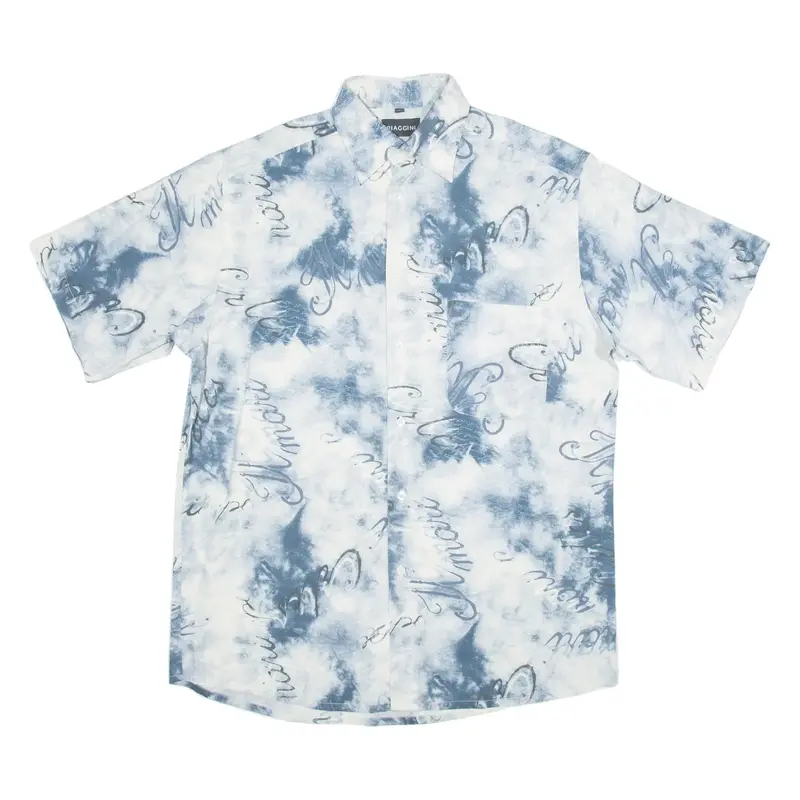 BIAGGINI Mens Shirt Blue Crazy Pattern M
