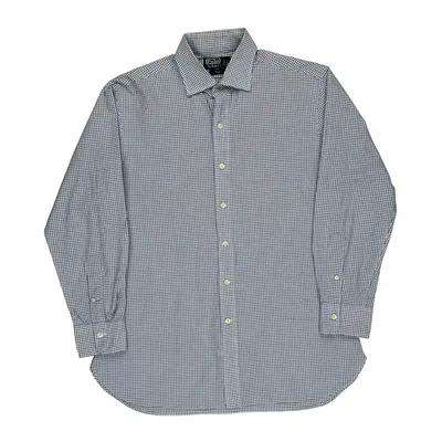 Regent Polo By Ralph Lauren Checked Shirt - Large Blue Cotton | Size: large