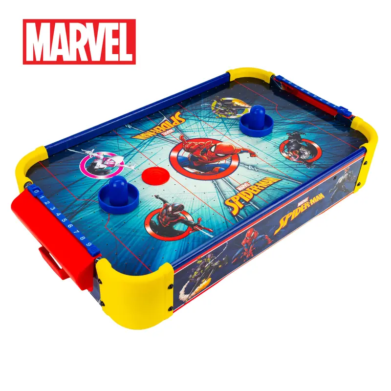 MARVEL Officially Licensed Wooden Air Hockey Table Spider-Man, Spidey and His Amazing Friends for Kids Ages 4+