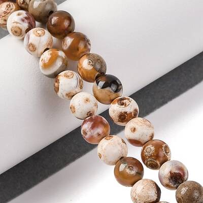 Natural Fire Crackle Agate Beads Strands