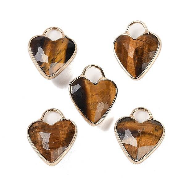 Natural Tiger Eye Faceted Pendans