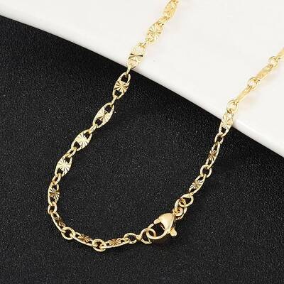 Brass Oval Link Chains Necklace for Women
