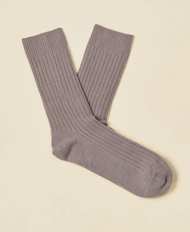 Women's Organic Cotton Ribbed Socks Journal - Latte