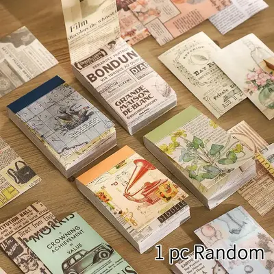 Random Color Vintage Decorative Sticker, 50pcs DIY Mini Scrapbooking Sticker for Journaling Diary Book Planner Decor, Kids To...